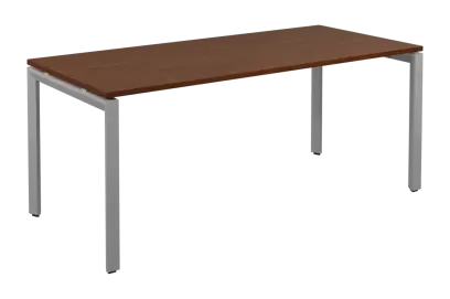 SEK-U - 18 stůl kancelářský, kovová podnož stříbrná, deska 25 mm, široký 1800 mm, ořech královský